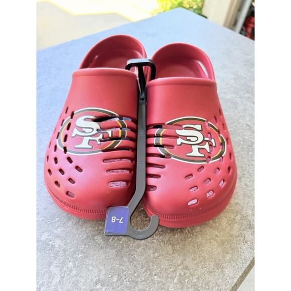 San Francisco 49ers FOCO Red Men\'s Big Logo Solid Clog w/ Strap NWT Size S 7-8 main image 5